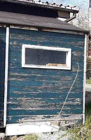 Gartenschuppen vor Anstrich mit Lixum Lasur