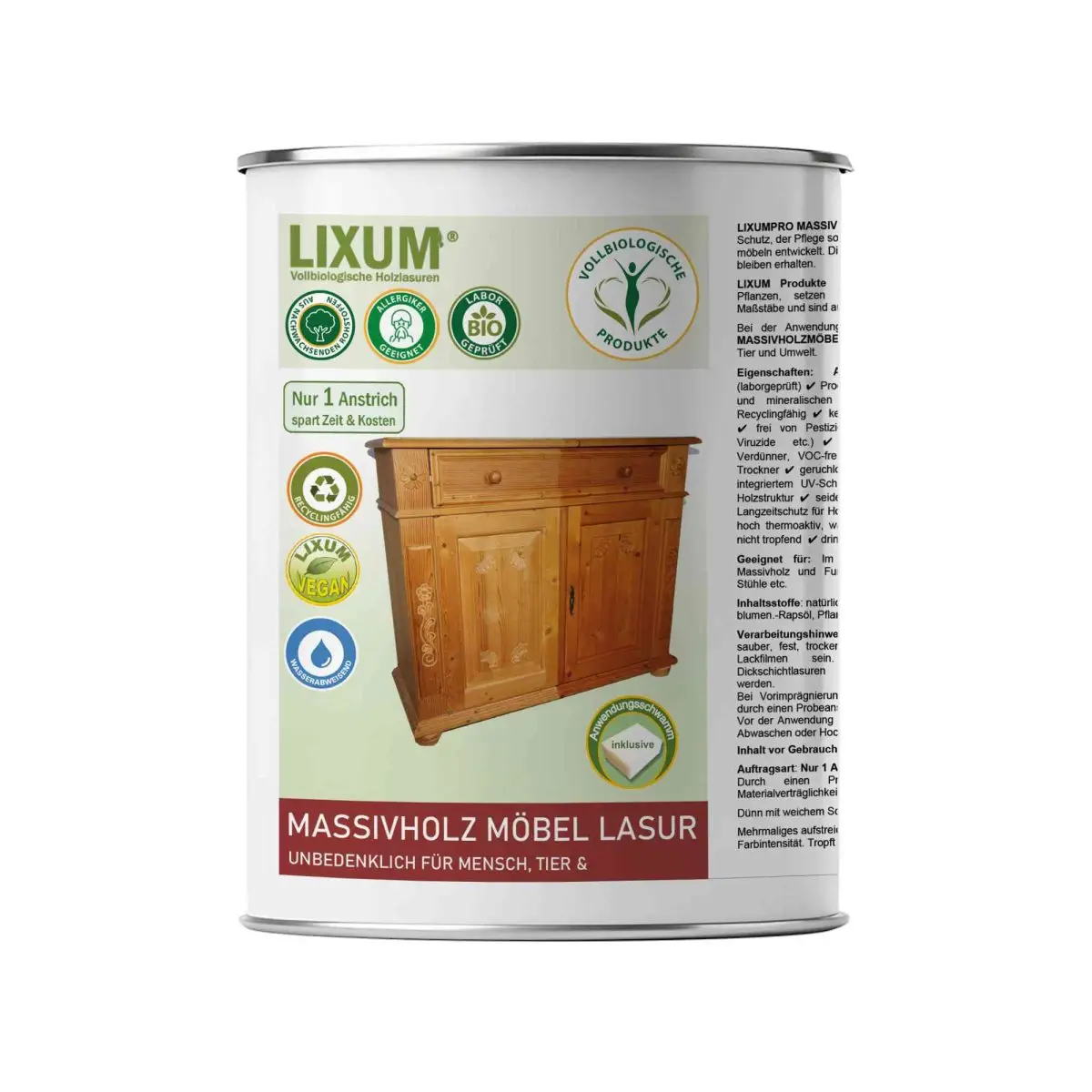 Lixum Holzlasur für Möbel aus Massivholz