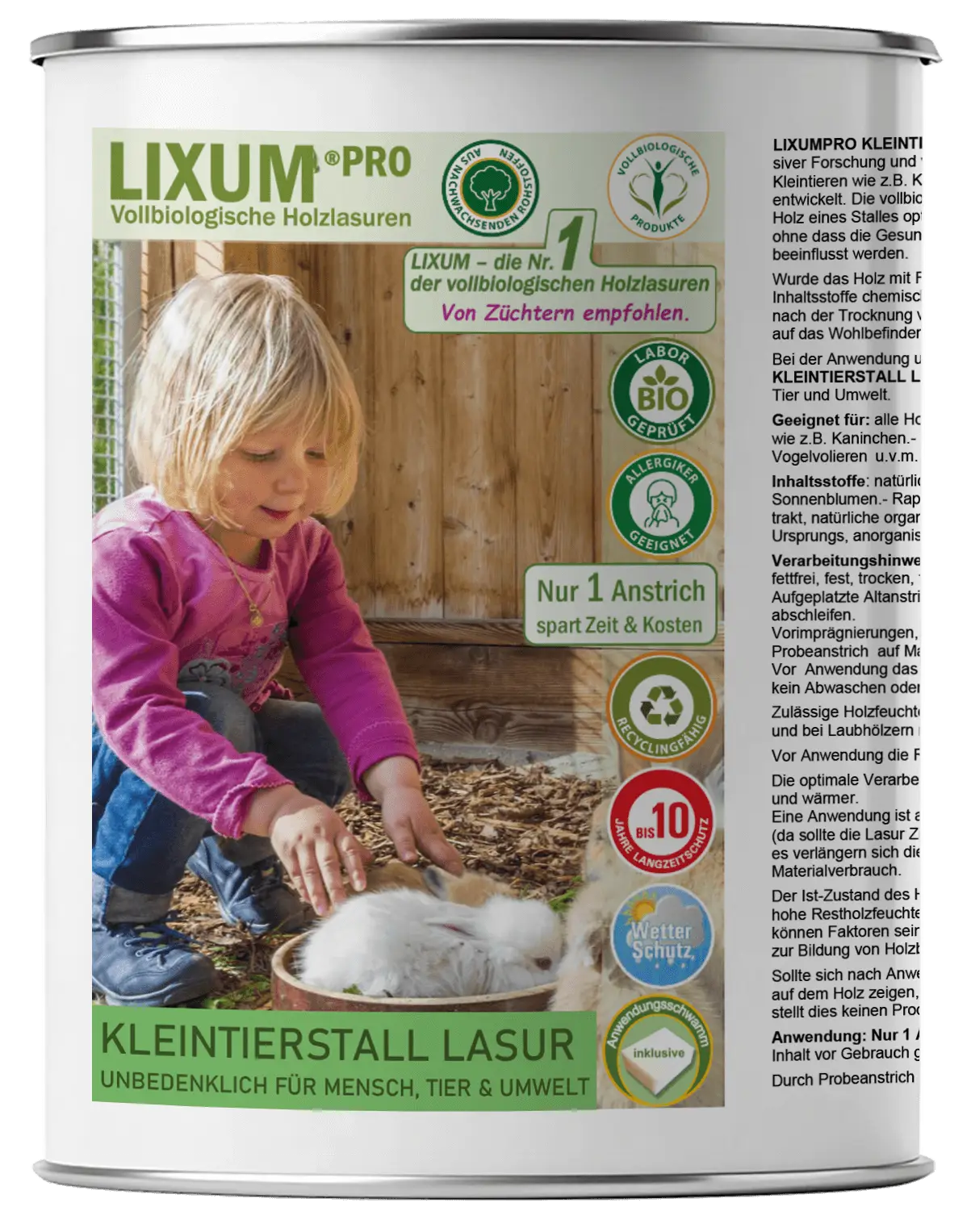 Lixum Pro - Kleintierstall Lasur