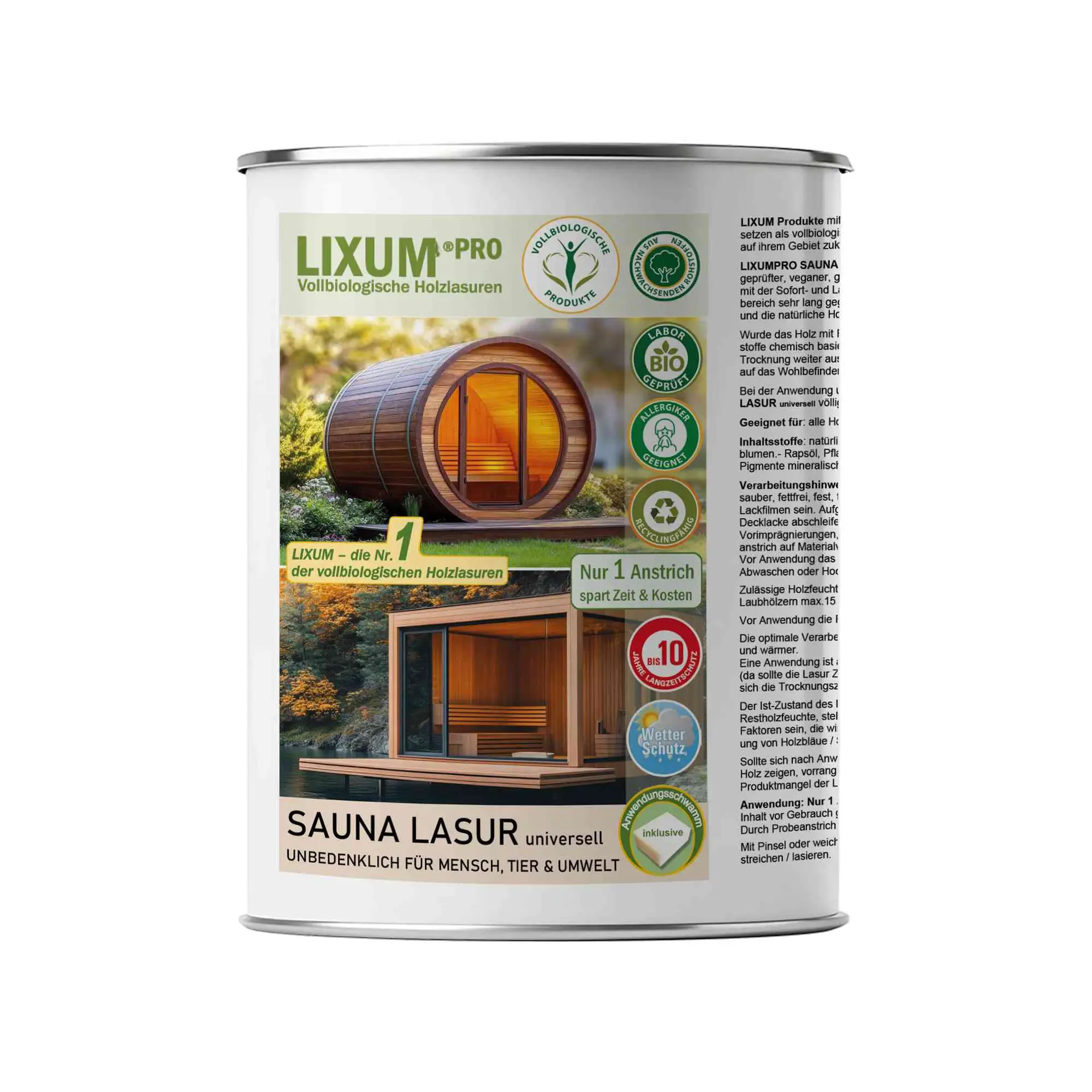 Lixum Pro-Sauna Holzlasur universell