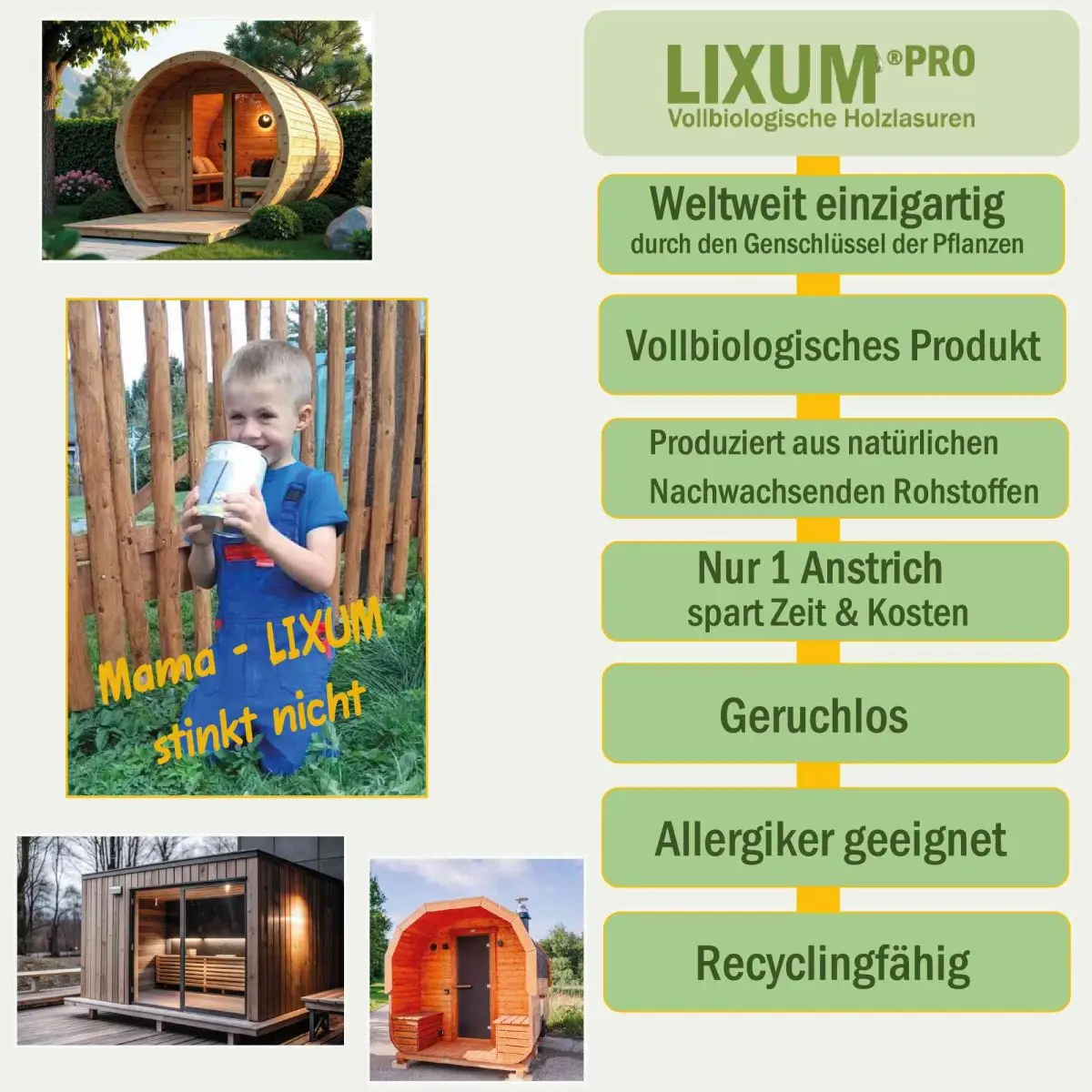 Lixum - für Holzsauna und umweltfreundliche Produkte